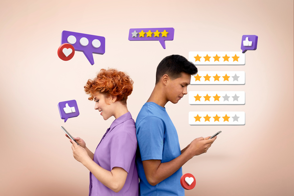 6 Medium shot young people with reviews